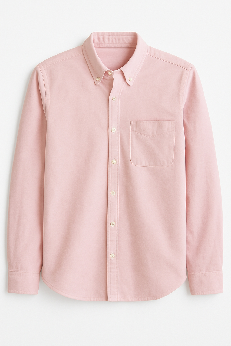 L.L. Bean Cotton Pink Casual Button-Down Oxford Shirt In XL